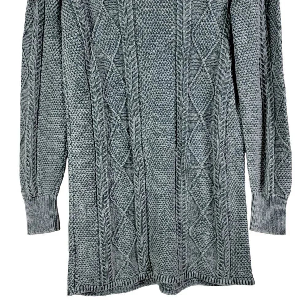 Free People Boho Headed North Knit Tunic Mini Dress Seaspray Washed Green XS